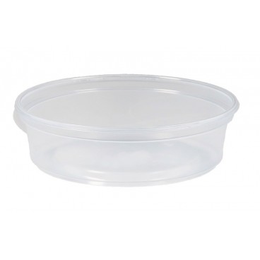 1402 Caserole din PP, transparente, rotunde, cu capac separat, 125 cc, Ø 101 mm