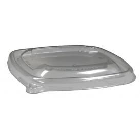 #CTR-BIO-1400-L130-C Capace RPET, transparente, patrate, dome, fara gaura, 130 x 130 mm