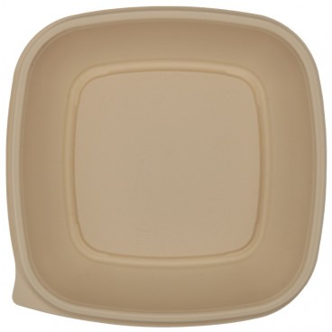 #CTR-PLS-1400-L165 Caserole bej din PP cu capac separat, patrate, 165 x 165 x 42 mm, 500 cc