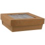 #GLT-1400-CSB Caserole din carton + capac cu fereastra, kraft natur, L155 - H50