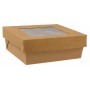 #GLT-1400-CSB Caserole din carton + capac cu fereastra, kraft natur, L135 - H50