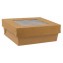 #GLT-1400-CSB Caserole din carton + capac cu fereastra, kraft natur, L135 - H50