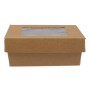 #GLT-1400-CSB Caserole din carton + capac cu fereastra, kraft natur, L135 - H50