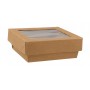 #GLT-1400-CSB Caserole din carton + capac cu fereastra, kraft natur, L115 - H40