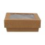 #GLT-1400-CSB Caserole din carton + capac cu fereastra, kraft natur, L115 - H40