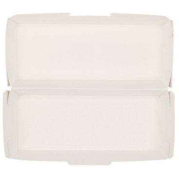 #CTR-CRTKNA-1400 Cutii din carton nano micro pentru panini, kraft natur+alb, 260 x 70 mm