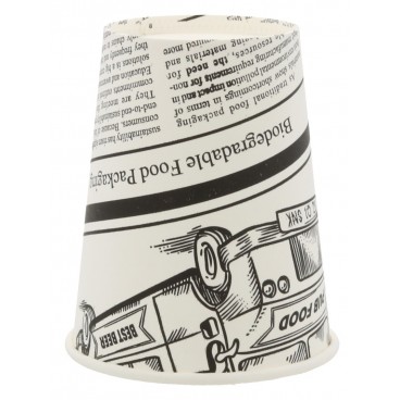 #COF-0200-CRTP1 Pahare din carton cu perete simplu, ziar, D80 mm,   8oz