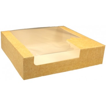 3700 Cutii din carton + fereastra, kraft natur, 240 x 240 x 60 mm