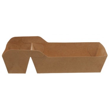 1000 Tavite din carton, kraft natur, 520cc, 180 x 100 mm,  2 compartimente