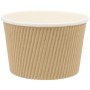 #CTR-CRT-1300-D114 Boluri din carton rippled, kraft natur + alb, Ø 114 mm, 500cc