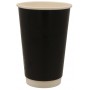 #COF-0200-CRT-P2 Pahare din carton cu perete dublu, negru + alb, D90 mm, 16oz