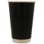 #COF-0200-CRT-P2 Pahare din carton cu perete dublu, negru + alb, D90 mm, 16oz