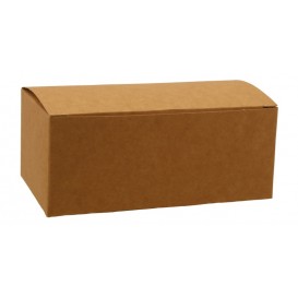 #SKNLB-1400 Meniuri din carton cu clapeta, kraft natur,   145 x 85 x 60 mm