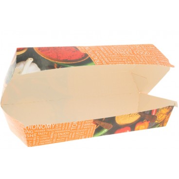 #CTR-CRTSTF-1400 Caserole din carton pentru panini, 195 x 75 x 70 mm, street food