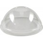 Capace din PET,   Ø 74 mm, dome, cu gaura, transparente