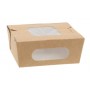 #CTR-CRTKNA-1400 Caserole din carton cu fereastra, 110 x 95 x 45 mm, kraft natur + alb