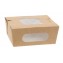 Caserole din carton cu fereastra, 110 x 95 x 45 mm, kraft natur + alb