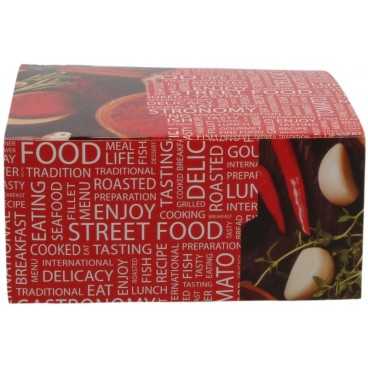 Meniuri din carton cu clapeta, 130 x 130 x 62 mm, street food