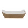 0950 Barcute din carton rippled, kraft natur + alb,   300cc, 135 x 125 x 40 mm