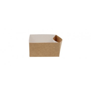 #CTR-CRTKNA-1600 Cutii din carton cu sosiera, 130 x 130 x 65 mm, kraft natur + alb