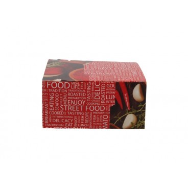 #STFLB-1400 Meniuri din carton cu clapeta, street food, 130 x 130 x 62 mm