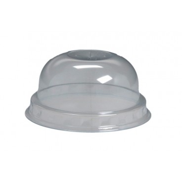 #COF-0200PP-D85-C Capace transparente din PET, DOME cu orificiu pai, D85 mm