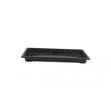 #CTR-SSH-1400 Caserole sushi negre din PET, drp. 138 x 221 x 20 mm